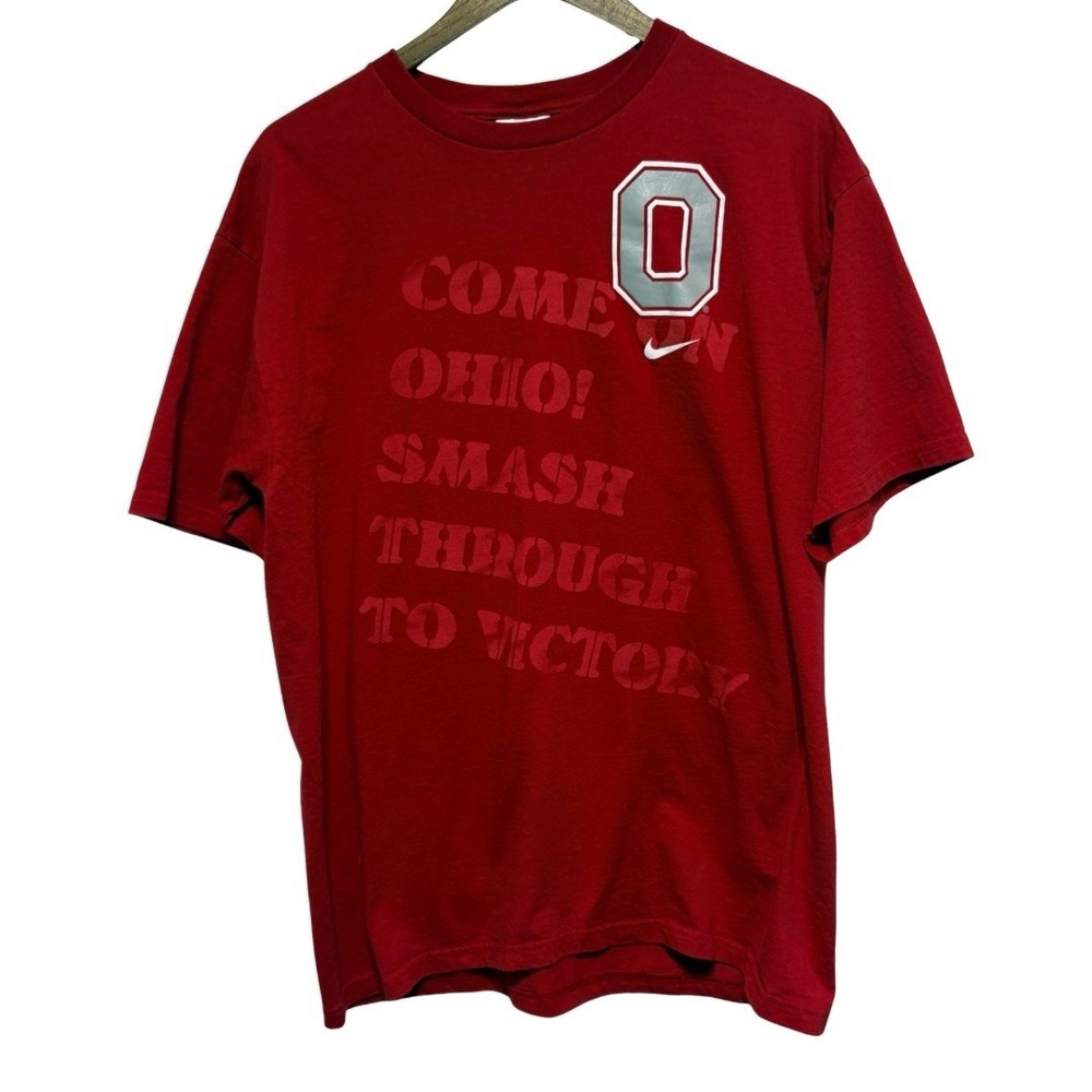NIKE Team OSU TShirt Mens L Red Ohio State University Buckeyes Short Sleeve